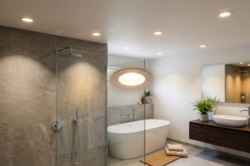 Le spot encastrable, la star des salles de bain modernes