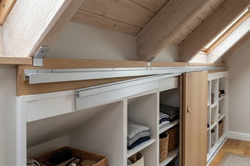 Rail incliné aluminium : discret et solide pour la conception d’un placard sous pente