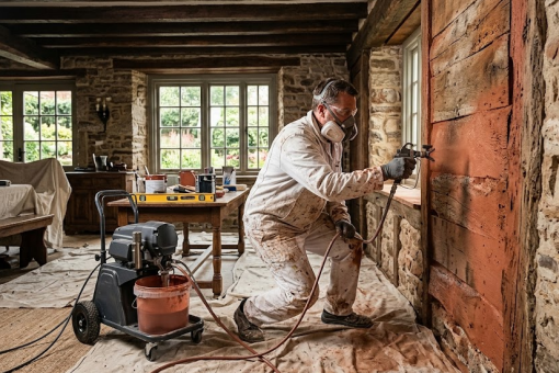 Peindre une finition rustique au pistolet airless