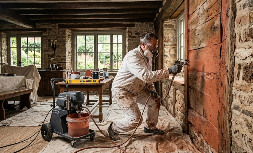 Peindre une finition rustique au pistolet airless