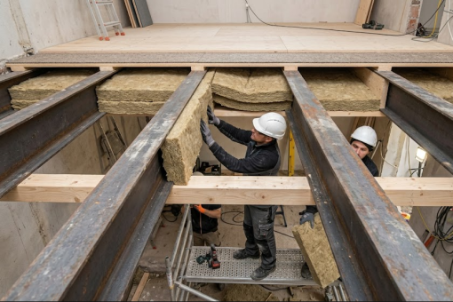 Soutien plancher et isolation phonique entre IPN