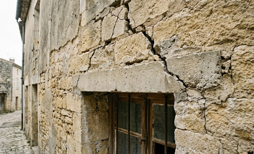 Fissure au-dessus du linteau sur mur porteur : danger