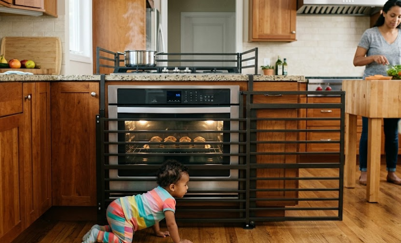 Sécurité des enfants dans la cuisine : la barrière de four