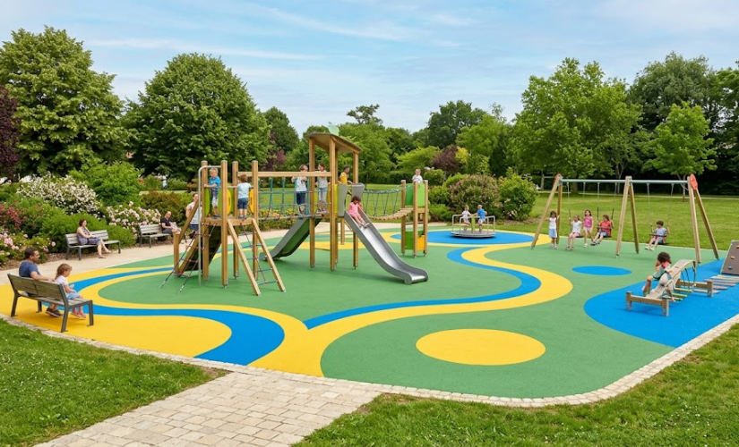 Revêtement de sol pour aires de jeux : sécurité et confort pour les enfants