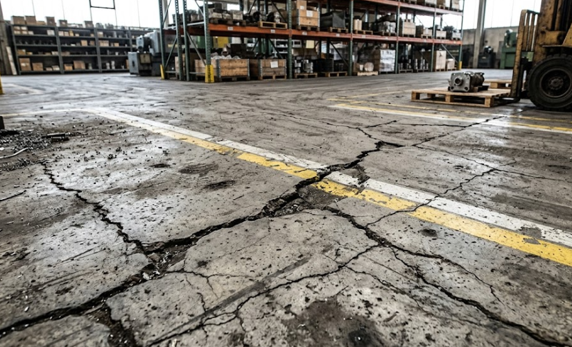 Réparer un sol industriel fissuré ou troué