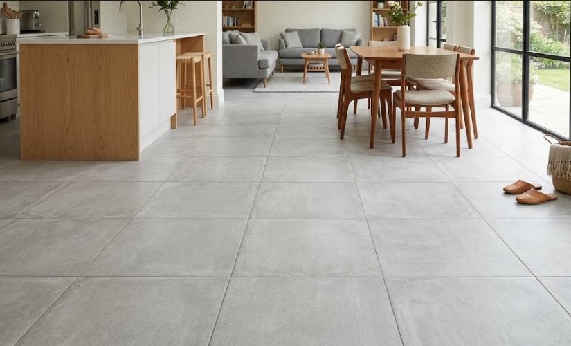 Le carrelage 60×60 rectifié pour des joints quasi invisibles