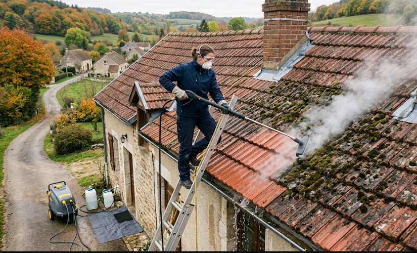 La vapeur enlève-t-elle les mousses sur la toiture en profondeur ?