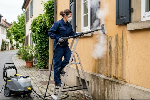 Nettoyage à vapeur : idéal pour les façades peintes