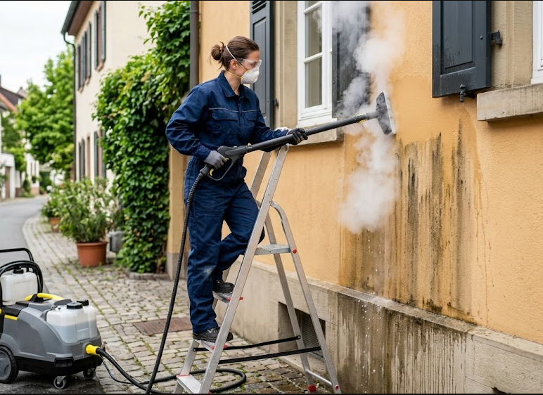 Nettoyage à vapeur : idéal pour les façades peintes