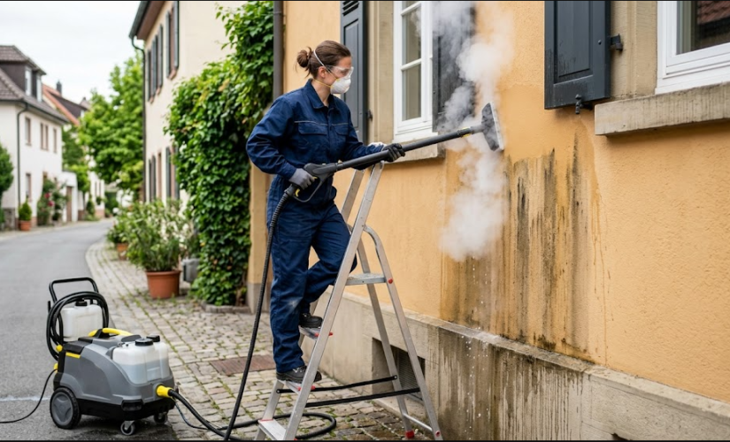 Nettoyage à vapeur : idéal pour les façades peintes