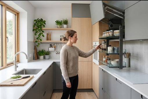 Meubles hauts descendants : le must de la cuisine ergonomique
