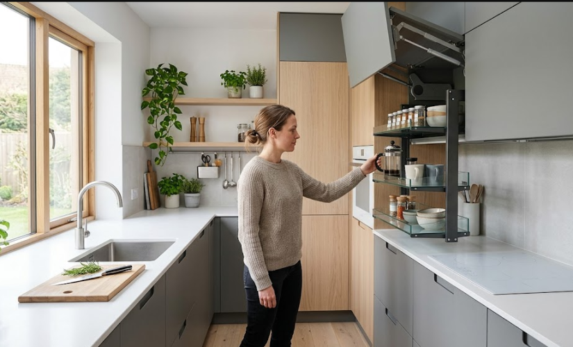 Meubles hauts descendants : le must de la cuisine ergonomique