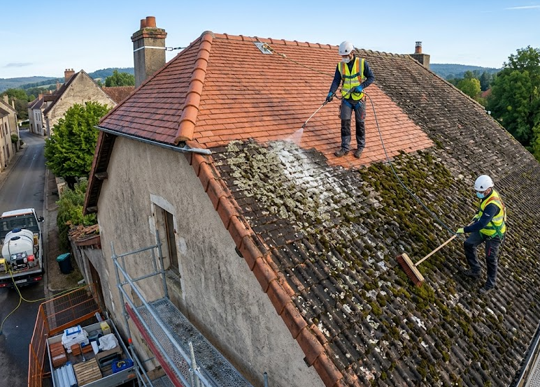 Réfection de toiture : le traitement contre les lichens et les mousses