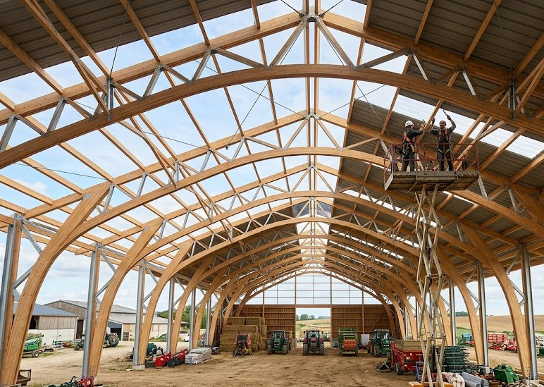 Charpente agricole en treillis : légèreté et optimisation des structures