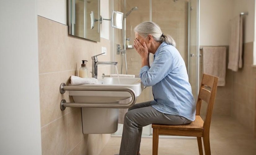 Aménager le lavabo pour une hygiène corporelle autonome