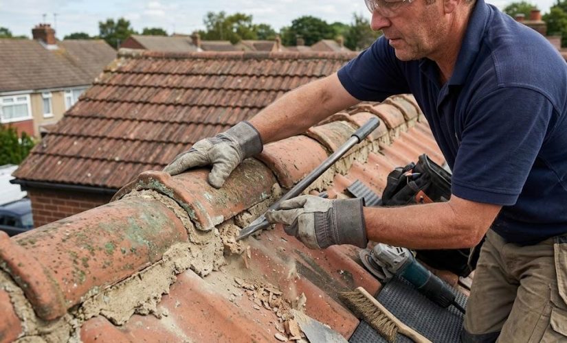 Comment enlever l&rsquo;ancien mortier sec lors de la réfection d&rsquo;une faîtière ?
