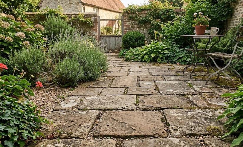 Pavés béton vieillis pour un aspect authentique