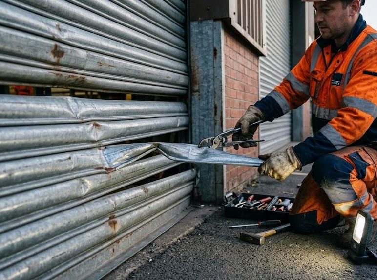 Réparer des lames tordues sur un rideau métallique