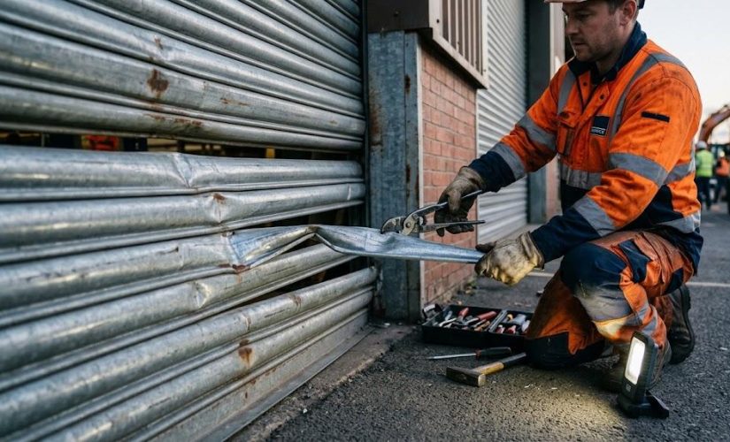 Réparer des lames tordues sur un rideau métallique