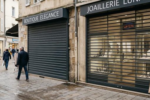 Rideau métallique à lames pleines ou micro-perforées : visibilité vitrine