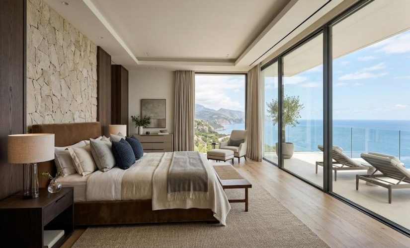Suite parentale luxe : grande verrière toute hauteur