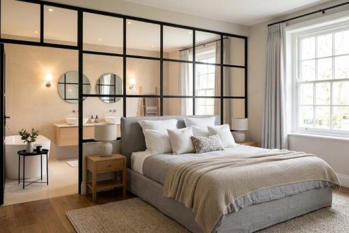 Verrière tête de lit dans la suite parentale