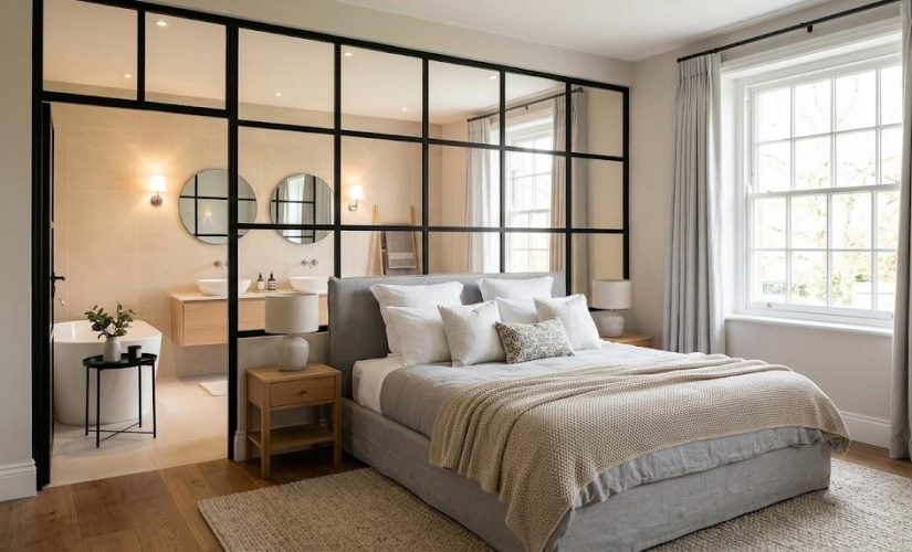 Verrière tête de lit dans la suite parentale