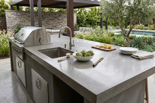 Le béton ciré, le choix moderne pour un plan de travail extérieur