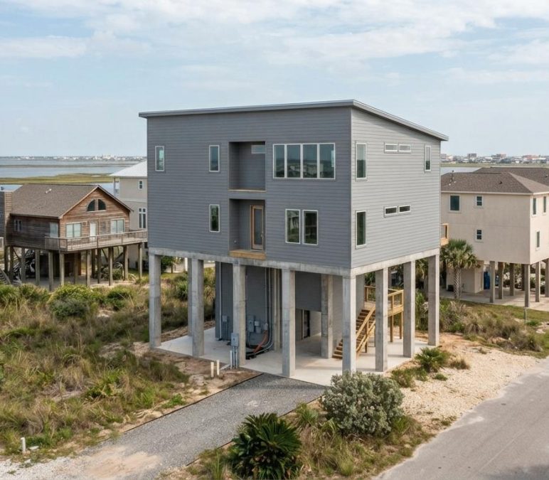 Construire en zone inondable : quand l&rsquo;urbanisme réglementaire impose le pilotis